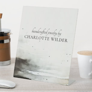 Artistieke Abstracte Waterverf Sieraden Designer Reclamebord Met Voetstuk