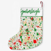 Artistieke Abstracte Waterverf Verf Splashes Naam Kleine Kerstsok (Achterkant)