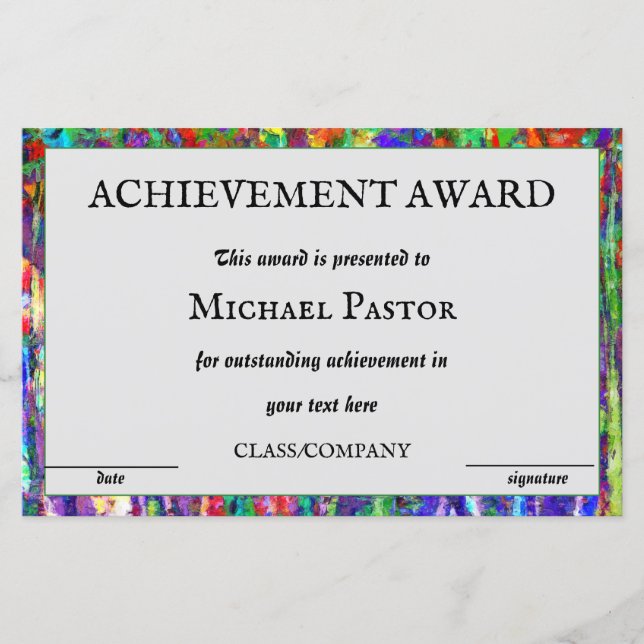 Artistieke Achievement Award (Voorkant)