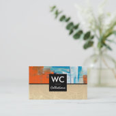 Artistieke achtergrond verf | bladlijnpatroon visitekaartje (Staand voorkant)