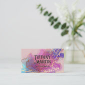 Artistieke achtergrond | Waterverf goud spat Visitekaartje (Staand voorkant)