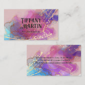 Artistieke achtergrond | Waterverf goud spat Visitekaartje (Voorkant / Achterkant)