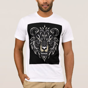 Artistieke afbeelding van het hoofd van een leeuw t-shirt