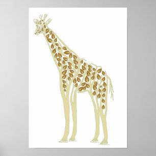 Artistieke Afrikaanse Giraffe Boom laat Natuur the Poster