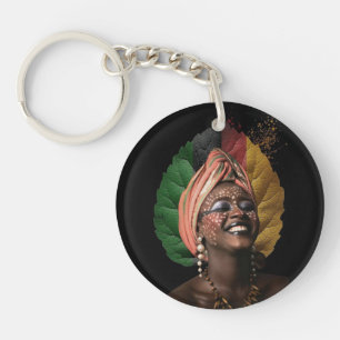 Artistieke Afrikaanse vrouw Sleutelhanger