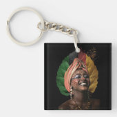 Artistieke Afrikaanse vrouw Sleutelhanger (Voorkant)