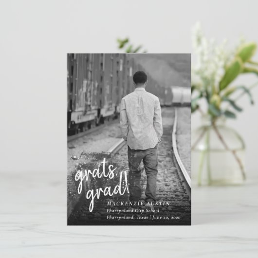 Artistieke Afstudeerceremonie | Zwart en Wit Foto Kaart (Staand voorkant)