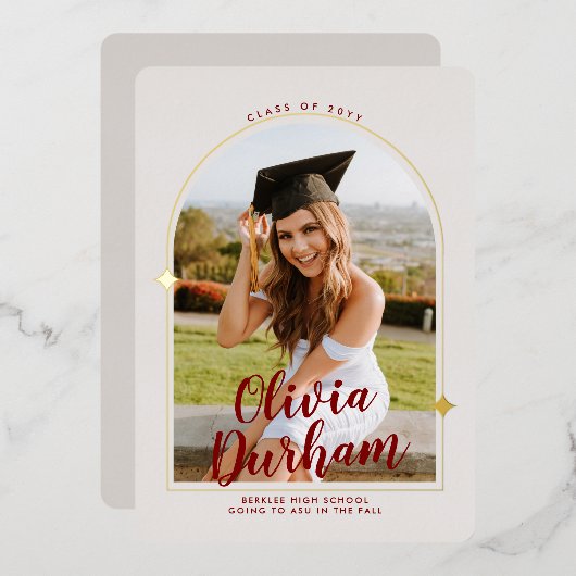 Artistieke Afstuderen Folie Uitnodiging (Voorkant / Achterkant)