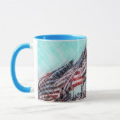Artistieke Amerikaanse vlaggen Mok (Links)