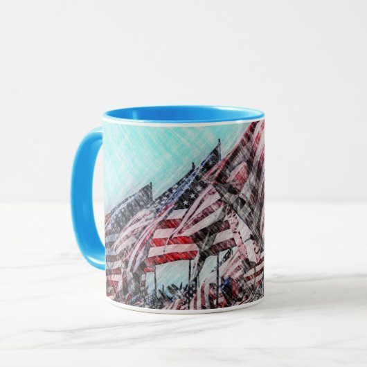 Artistieke Amerikaanse vlaggen Mok (Voorkant links)