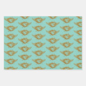 Artistieke Aqua & Gold Trio Inpakpapier Vel (Voorkant 3)