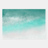 Artistieke Aqua & Gold Trio Inpakpapier Vel (Voorkant 2)