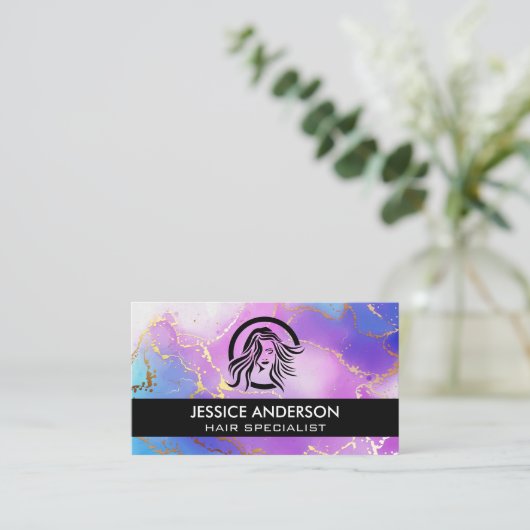 Artistieke Aquarel achtergrond Vrouwen Schoonheid  Visitekaartje (Staand voorkant)