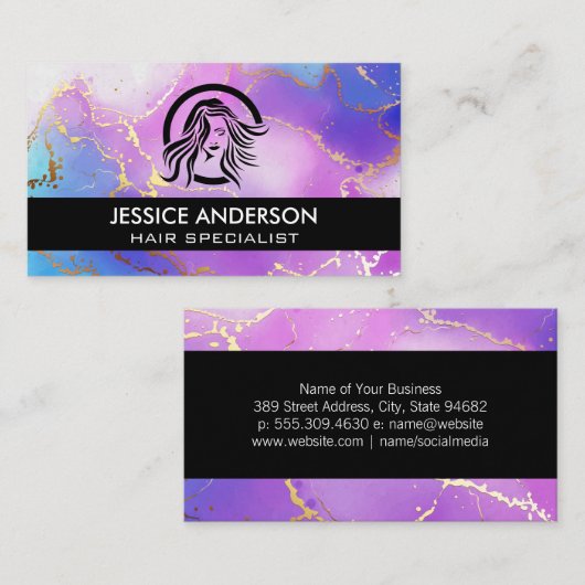 Artistieke Aquarel achtergrond Vrouwen Schoonheid  Visitekaartje (Voorkant / Achterkant)