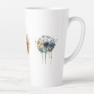 Artistieke Aquarel Paardenbloem Serie Kleurrijk Latte Mok