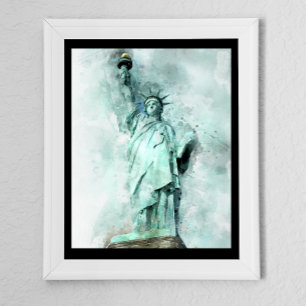 Artistieke aquarel Standbeeld van de Vrijheid Poster