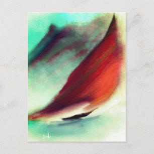 Artistieke Aquarel Vintage Boot   Briefkaart