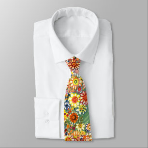 Artistieke Aquarel wilde bloemen stropdas