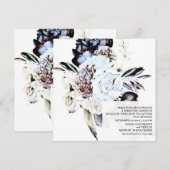 *~* Artistieke AR15 QR RSVP Blue Floral WEDDING Kaart (Voorkant / Achterkant)