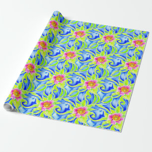 Artistieke Art Nouveau Boho Floral Cadeaupapier