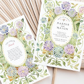 Artistieke Art Nouveau Dahlia Glas in lood bruilof Kaart