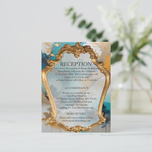 Artistieke Aziatische Oosterse Golven & Sceneries Aankondigingskaart (Staand voorkant)