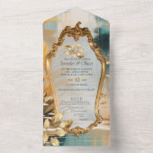 Artistieke Aziatische Oosterse Golven & Sceneries All In One Uitnodiging (Binnen)