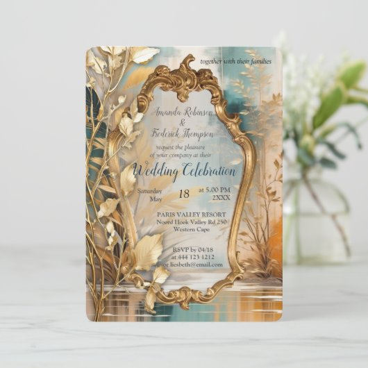 Artistieke Aziatische Oosterse Golven & Sceneries Kaart (Staand voorkant)