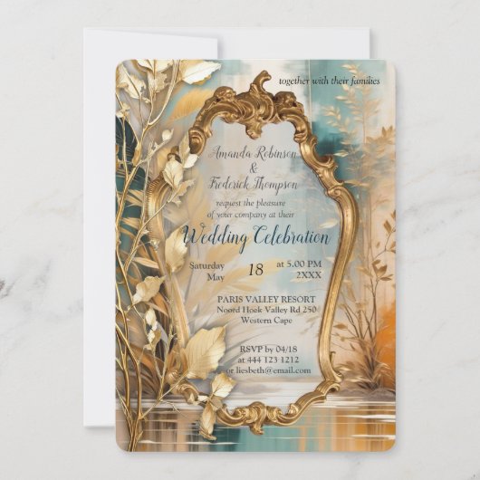 Artistieke Aziatische Oosterse Golven & Sceneries Kaart (Voorkant)