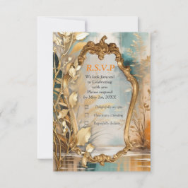 Artistieke Aziatische Oosterse Sceneries RSVP Kaartje