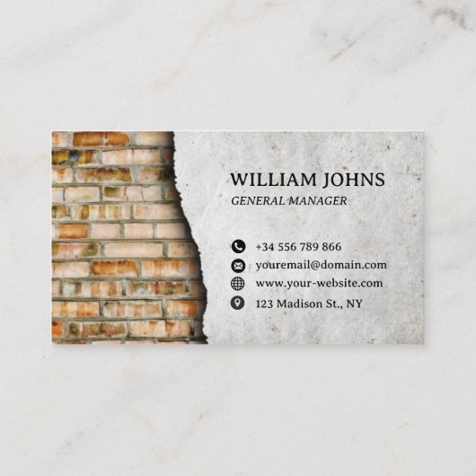 ARTISTIEKE BAKSTEEN & BETON MUURCONSTRUCTIE VISITEKAARTJE (Achterkant)