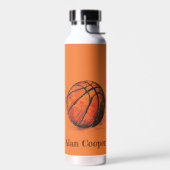 Artistieke Basketbal Sport Aangepaste naam Waterfles (Links)