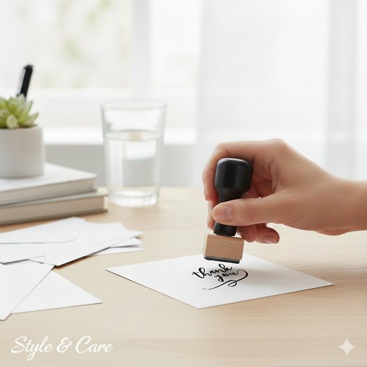 Artistieke Bedankt Rubber Stamp in 1 Inch Size Rubberstempel