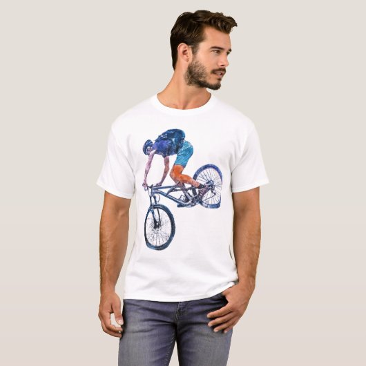 Artistieke Beer op Fiets Grafisch T-shirt - Leuk (Voorkant volledig)