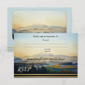 Artistieke Berg Landscape Weddenschap RSVP-kaart Kaart (Voorkant / Achterkant)