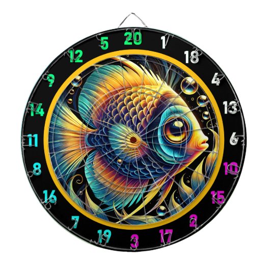 Artistieke Betta Bliss Dartboard Design Dartbord (Voorkant)