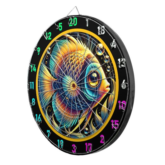 Artistieke Betta Bliss Dartboard Design Dartbord (Voorkant Rechts)