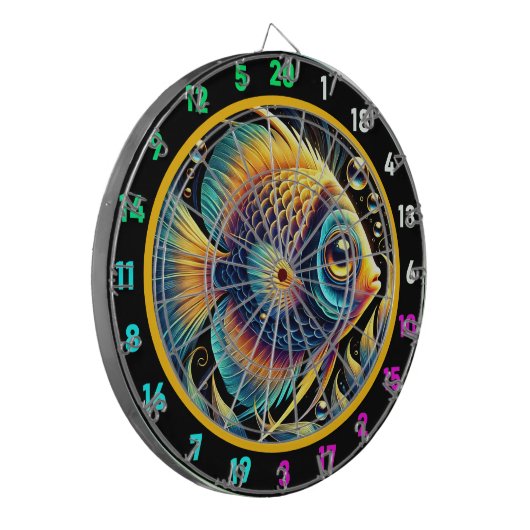 Artistieke Betta Bliss Dartboard Design Dartbord (Voorkant Links)