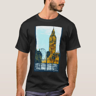 Artistieke Big Ben Londen Landmark Grafische T-shi T-shirt