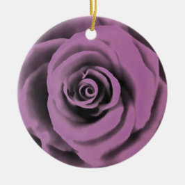 Artistieke Big Dark Lavender Roos Keramisch Ornament