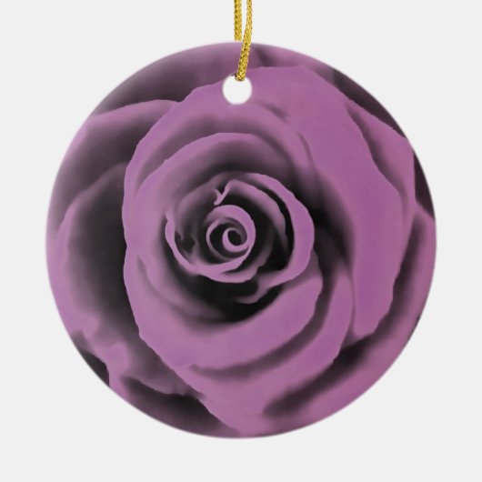 Artistieke Big Dark Lavender Roos Keramisch Ornament (Voorkant)