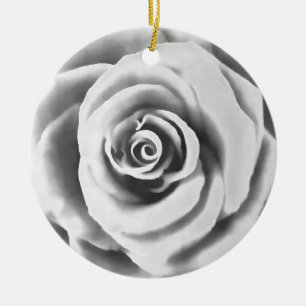 Artistieke Big White Rose Keramisch Ornament