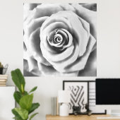 Artistieke Big White Rose Poster (Thuiskantoor)
