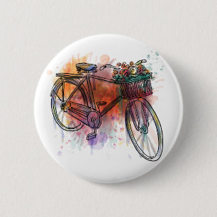 Artistieke bike ronde button 5,7 cm