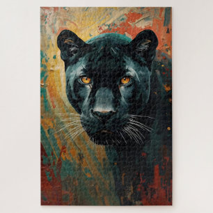 Artistieke Black Panther – Levendige Olie Schilder Legpuzzel