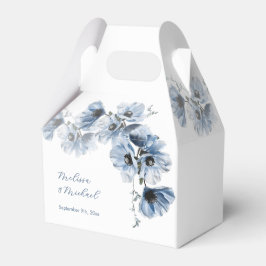 Artistieke Blauwe Bloemen Witte Bruiloft Bedankdoosjes