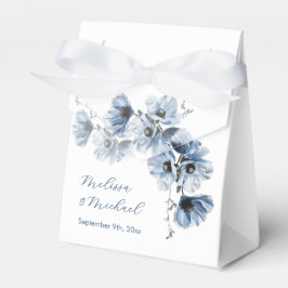 Artistieke Blauwe Bloemen Witte Bruiloft Bedankdoosjes