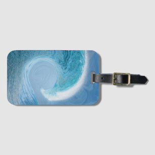 Artistieke Blauwe Golf Bagagelabel
