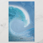 Artistieke blauwe golf briefpapier (Achterkant)