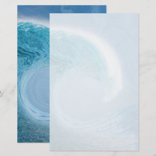 Artistieke blauwe golf briefpapier